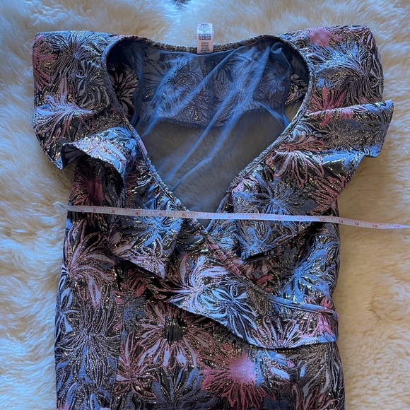 Original Victoria's Secret Dream Angel Shine Brocade Ruffle Bodysuit mesh back S - Picture 7 of 15